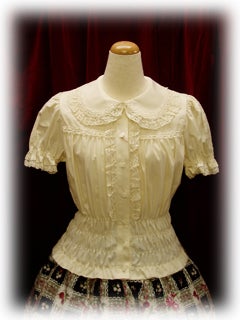 Short Sleeve Waist Shirring Blouse